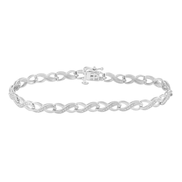 Diamond Classics&#40;tm&#41; Gold Plated 1/10ctw. Infinity Bracelet - image 