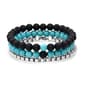 Mens Steeltime 3pc. Lava Turquoise & Stainless Steel Bracelet Set - image 1