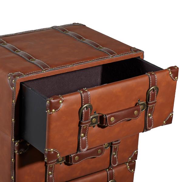 9th & Pike® Traditional Wood and Leather Traditional Chest
