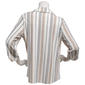 Womens Cure 3/4 Sleeve Ribbed Button Front Stripe Blouse - image 2