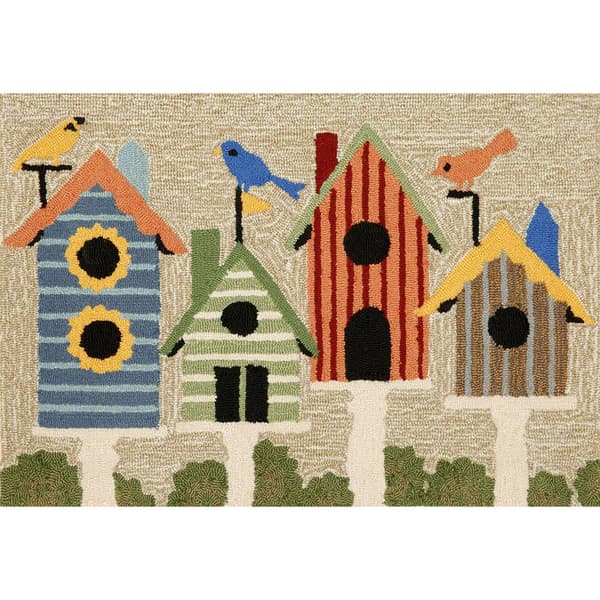 Liora Manne Frontporch Birdhouses Rectangular Accent Rug - image 