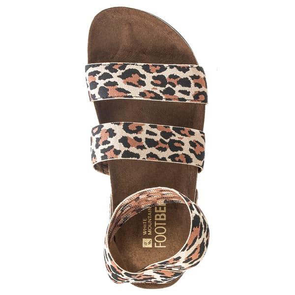Womens White Mountain Harlequin Footbed Sandals - Leopard