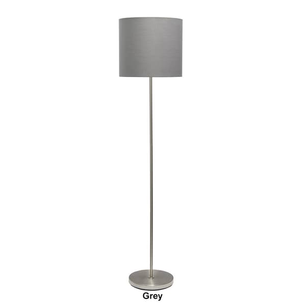 Simple Designs Brushed Nickel Drum Shade Floor Lamp