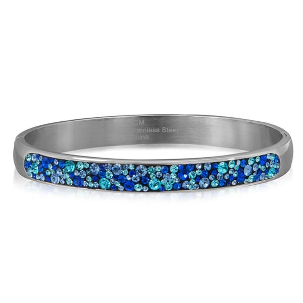 Stainless Steel Multi Crystal Bangle Bracelet
