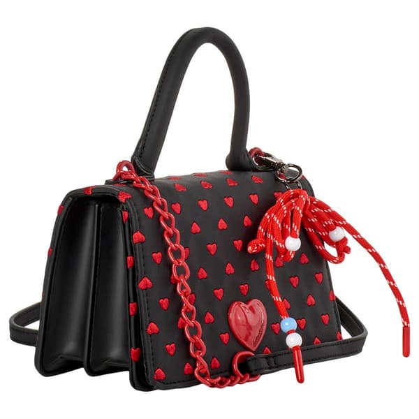 Luv Betsey by Betsey Johnson Evie Heart Satchel w/Puffy Hangoff