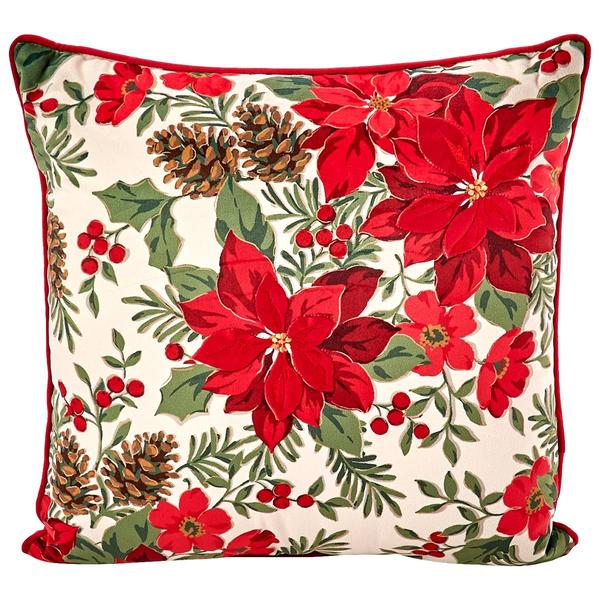 Nourison Blooming Poinsettia Decorative Pillow - 18x18