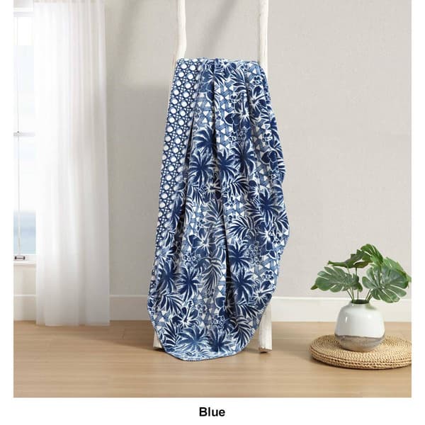 Tommy Bahama Laniaki Fronds Plush Reversible Blanket