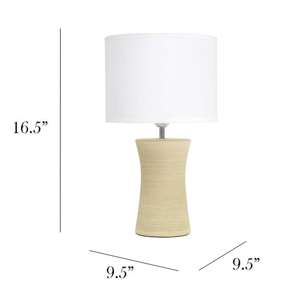Simple Designs Ceramic Hourglass Table Lamp