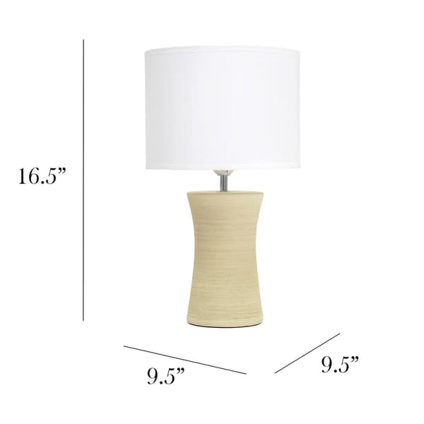 Simple Designs Ceramic Hourglass Table Lamp