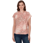 Womens Skyes the Limit Key Items Printed Cap Sleeve Crew Neck T - image 1