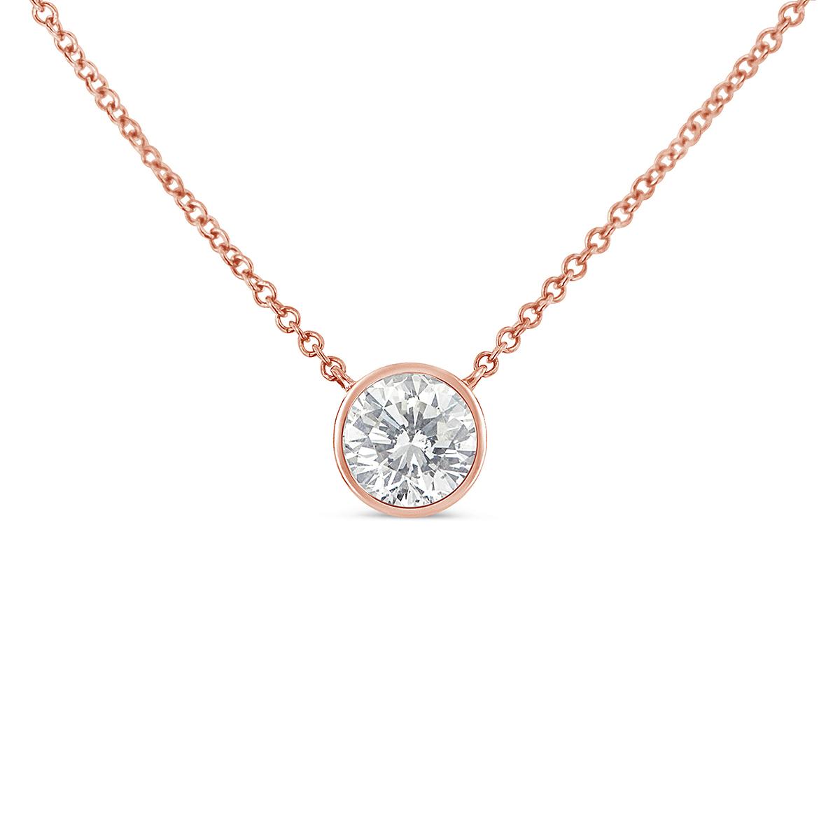 Diamond Classics™ Rose Gold 1/3ctw. Diamond Bezel Pendant