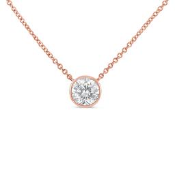 Diamond Classics(tm) Rose Gold 1/3ctw. Diamond Bezel Pendant