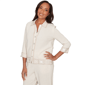 Womens Alfred Dunner Natural Wonder Crochet Trim Cardigan - image 3