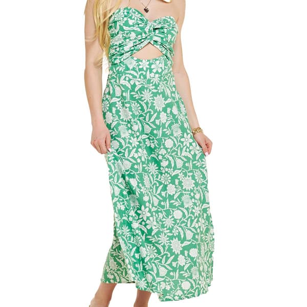 Juniors Trixxi Strapless Keyhole Neck Midi Dress