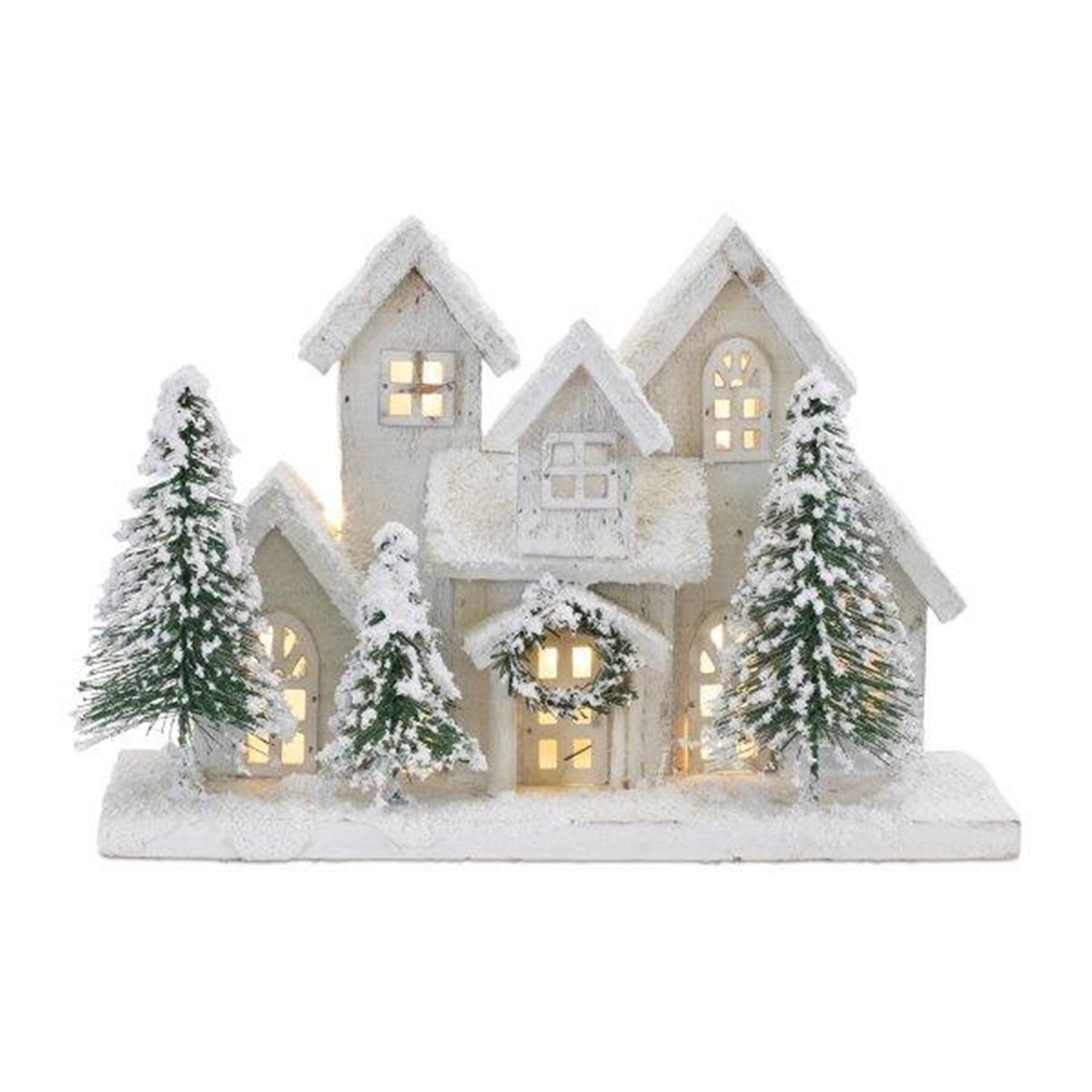 Melrose 12.5in. LED Flocked Holiday Village Display