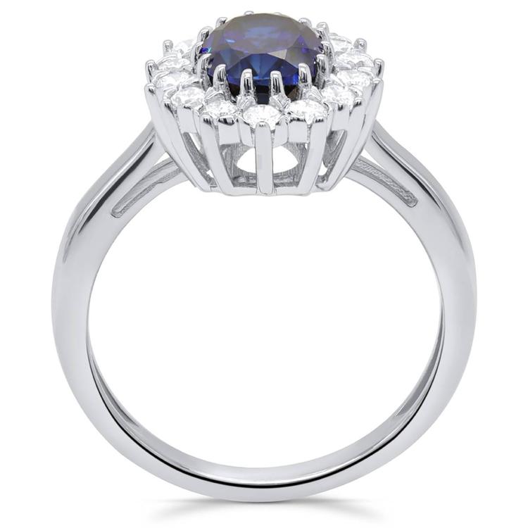 Nova Star® Oval Lab Grown Sapphire with Lab Grown Diamond Ring