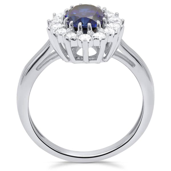 Nova Star® Oval Lab Grown Sapphire with Lab Grown Diamond Ring