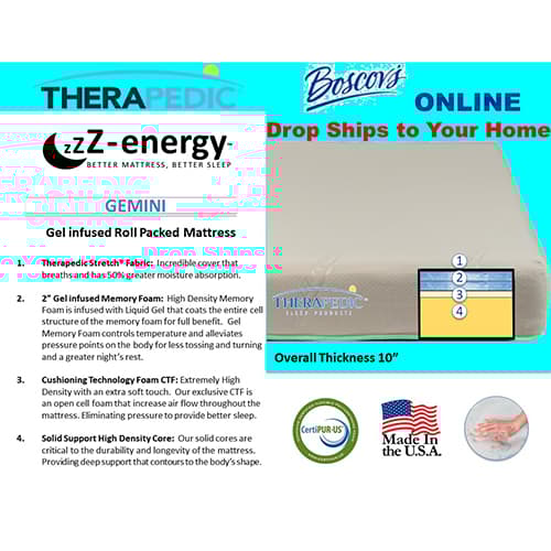 Therapedic&#174; zzZEnergy Gemini 10in. Mattress Bed in a Box
