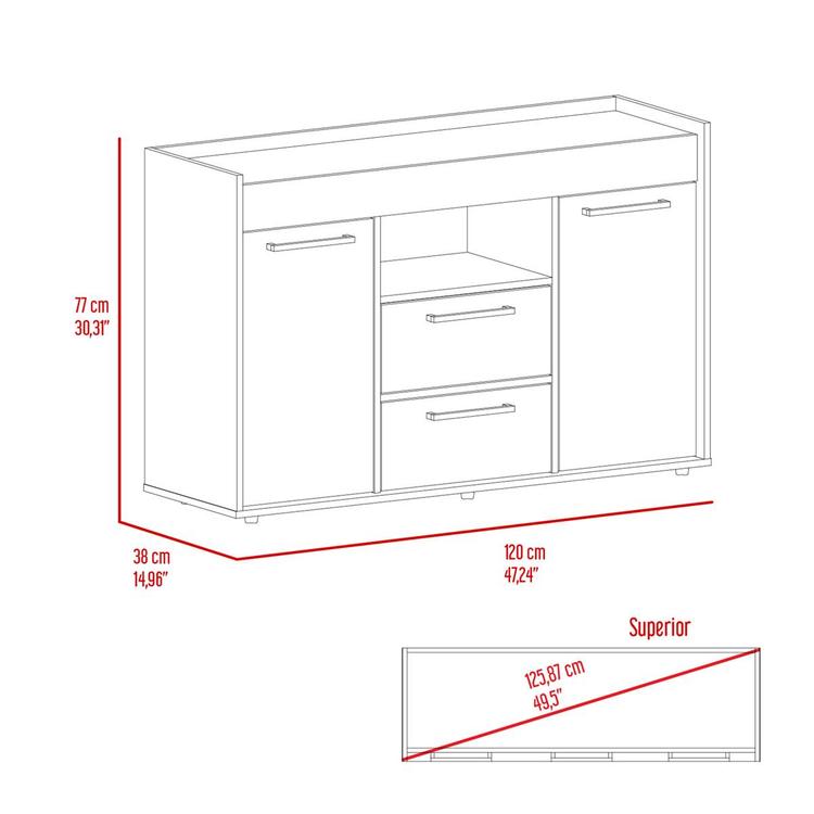 FM FURNITURE Illumina Dark Walnut Sideboard