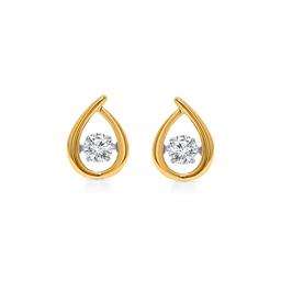 Nova Star® Gold over Silver Lab Grown Diamond Teardrop Earrings