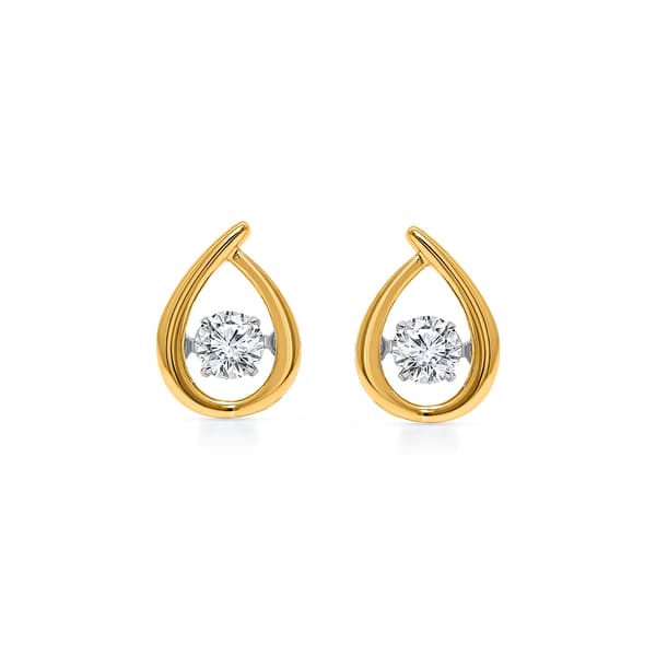 Nova Star® Gold over Silver Lab Grown Diamond Teardrop Earrings