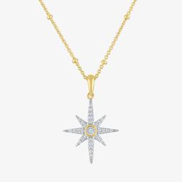 Nova Star(R) Gold 1/8ctw. Lab Grown Diamond North Star Necklace