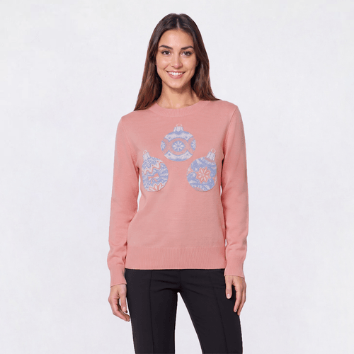Plus Size Retrology Long Sleeve All Over Lurex Ornaments Sweater - image 