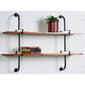9th & Pike&#174; 2 Tier Metal and Wood Floating Wall Shelf - image 2