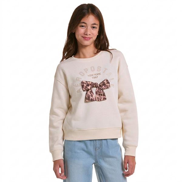 Girls (7-16) Aeropostale Long Sleeve Cheetah Bow Top - image 