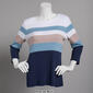 Plus Size Architect&#174; 3/4 Sleeve Boat Neck Placed Stripe Top - image 3