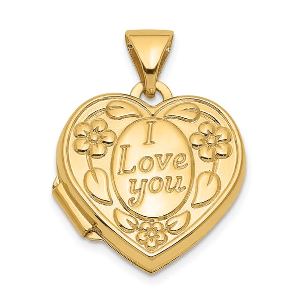 Gold Classics(tm) 14kt. Gold I Love You Heart Locket - image 