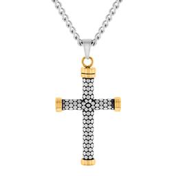 Mens Gentlemen's Classics(tm) Stainless Steel Two-Tone Cross Pendant