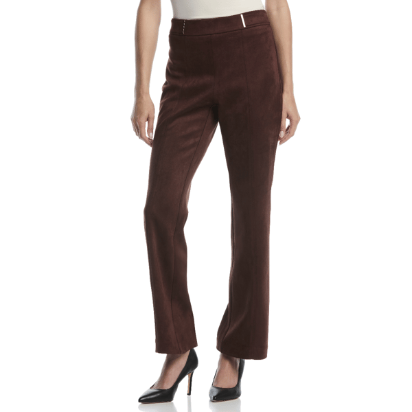 Womens Rafaella(R) Pull On Scuba Suede Bootcut Pants
