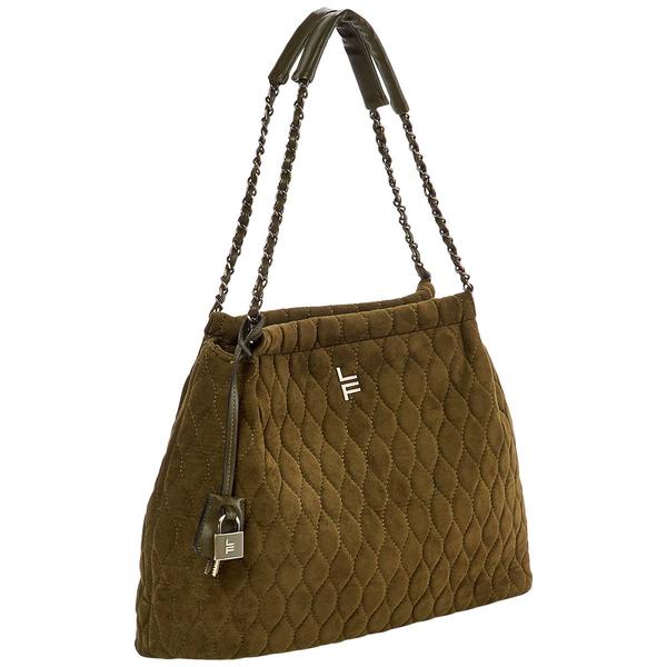 London Fog Suede Hobo with Chain Straps