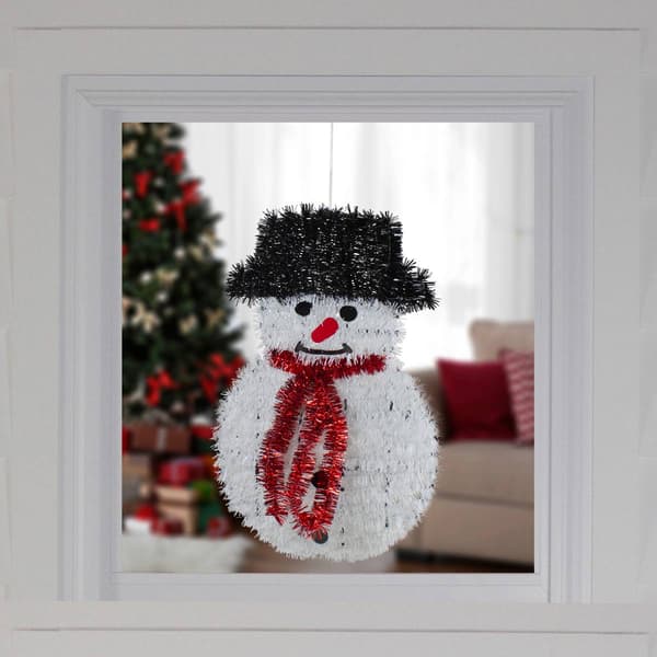 Northlight Seasonal 19in. Tinsel Snowman Christmas Window D&#233;cor