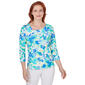 Womens Hearts of Palm Feeling Just Lime Floral Top - image 1