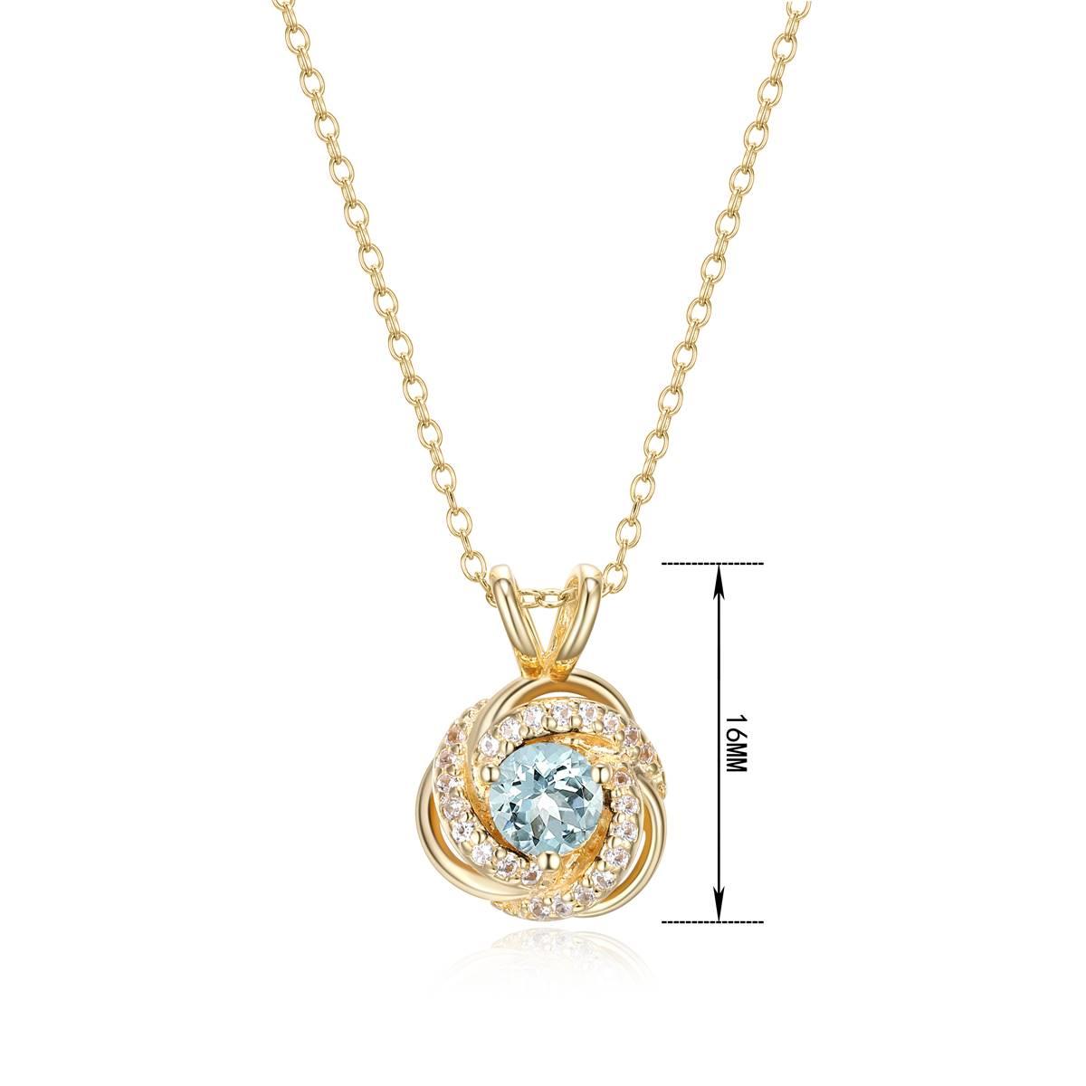 Forever Facets 18kt. Gold Aquamarine Love Knot Necklace