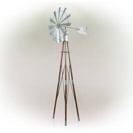 Alpine Rustic Bronze & Silver Metal Windmill