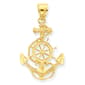 Gold Classics(tm) 14k. Oval Anchor & Wheel Pendant - image 1