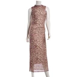Juniors Madden Girl Mesh Funnel Neck Midi Dress - Taupe