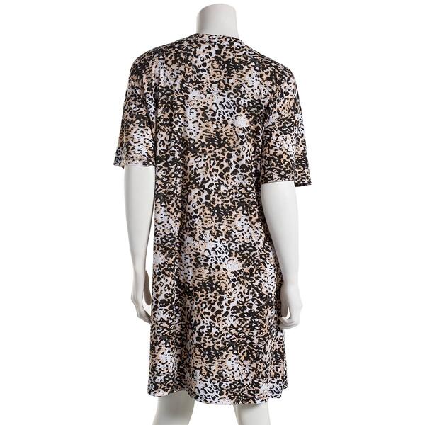 Womens Jones New York Short Sleeve Leopard Nightshirt