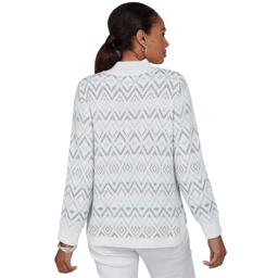 Petite Hearts of Palm Silver Linings Mock Neck Diamond Sweater