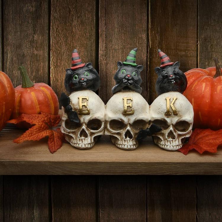 National Tree 5in. EEK Skulls with Black Cats