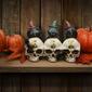 National Tree 5in. EEK Skulls with Black Cats - image 3