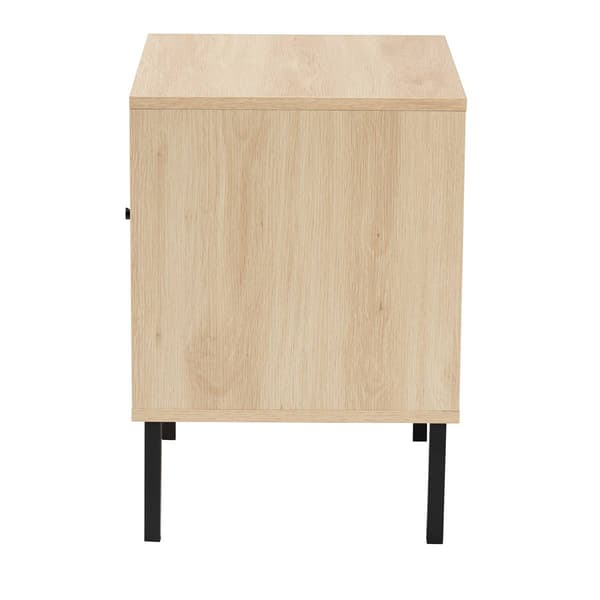 Baxton Studio Caterina Natural Brown Wood 1-Door Nightstand