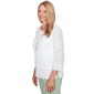 Petites Alfred Dunner St. Augustine Solid Eyelet Trim Top With N - image 4