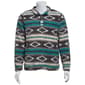 Young Mens Brooklyn Cloth Baja Stripe Mock Neck Hoodie - Teal - image 1