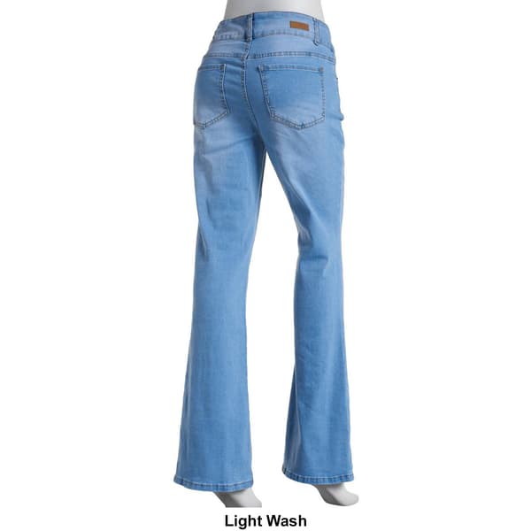 Womens Bleu Denim 5 Pocket 2 Button Bootcut Jeans