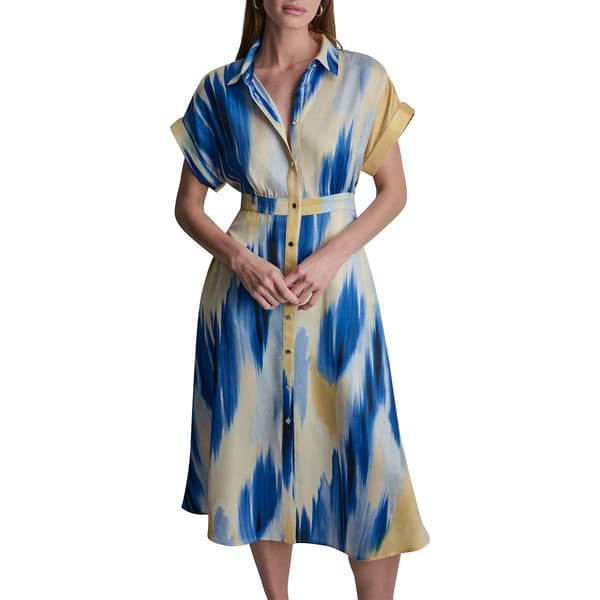 Womens DKNY Sport Short Sleeve Abstract Shirtdress