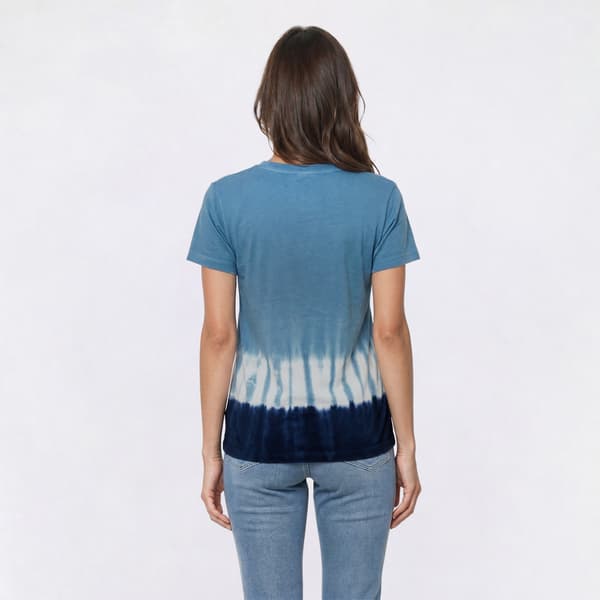 Womens Mountain Ridge Short Sleeve Tie Dye Border Hem Tee